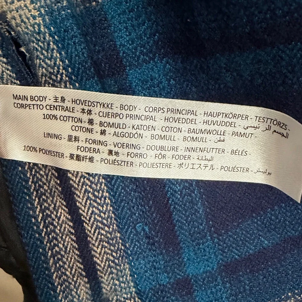 NWT ARIAT Hannoch Retro Shirt Jacket in Plaid Mood Indigo‎ Quilted Lined Men's L